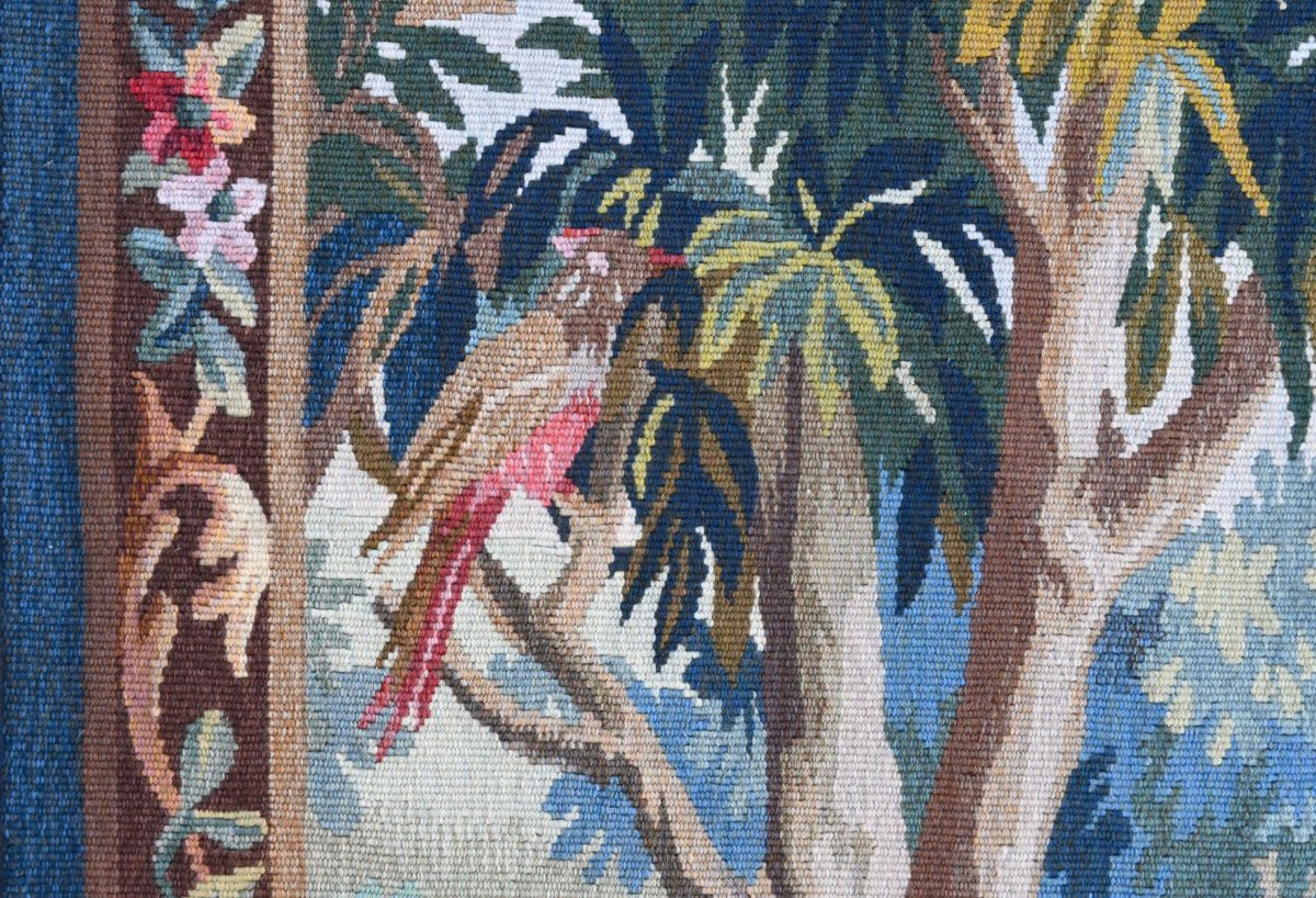“verdure” Tapestry – Aubusson Manufactory, 19th Century – Limited Edition - No. 1638-photo-3