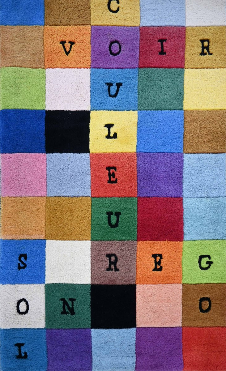 Tapis "27 JOURS D'AMOUR" de Jean-Charles DE CASTELBAJAC - Circa 1993 - N° 1626-photo-3