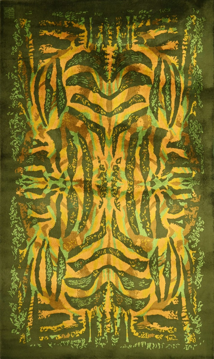 Signed Maurice André Rug, Symmetrical Abstract Composition, Circa 1960 - No. 1607