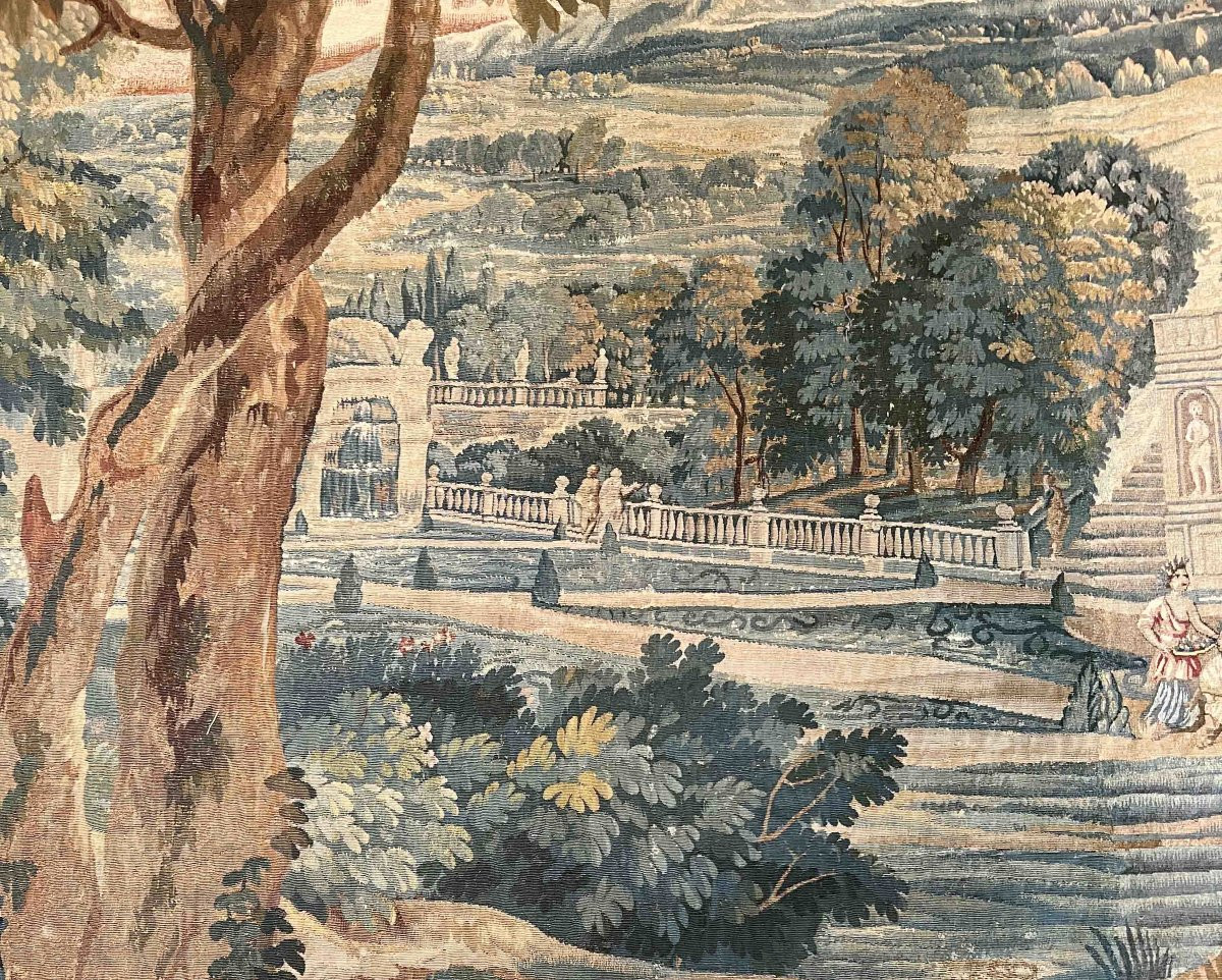 Tapisserie Manufacture de Bruxelles fin du XVIIe siècle, Scène champêtre - N° 882-photo-1