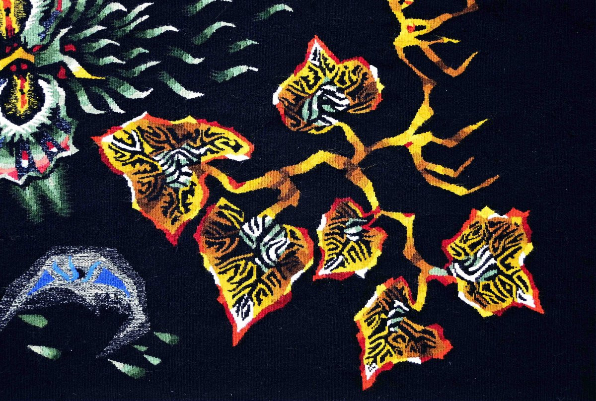 Aubusson Tapestry, Circa 1961 - Leaves And Rain, Jean Lurçat - W94 X H130 Cm - No. 1495-photo-2