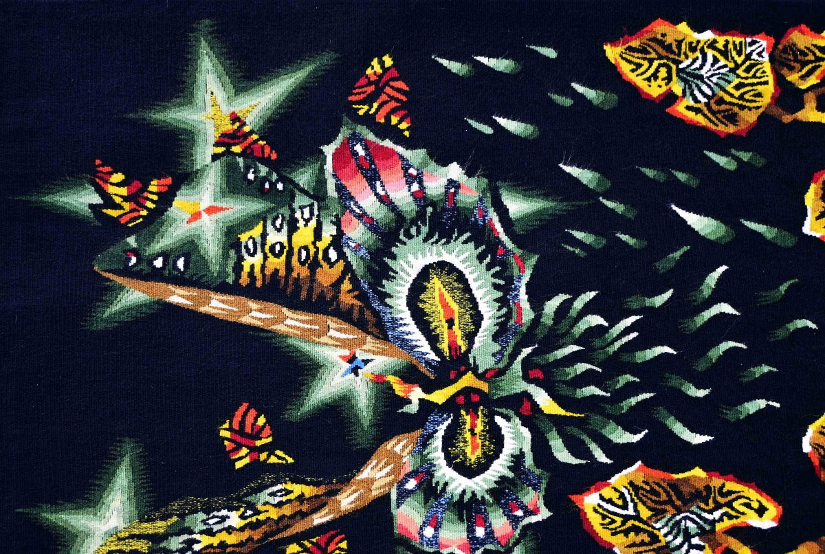 Aubusson Tapestry, Circa 1961 - Leaves And Rain, Jean Lurçat - W94 X H130 Cm - No. 1495-photo-4