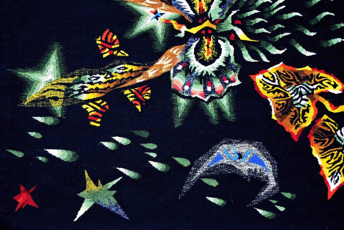 Aubusson Tapestry, Circa 1961 - Leaves And Rain, Jean Lurçat - W94 X H130 Cm - No. 1495-photo-1