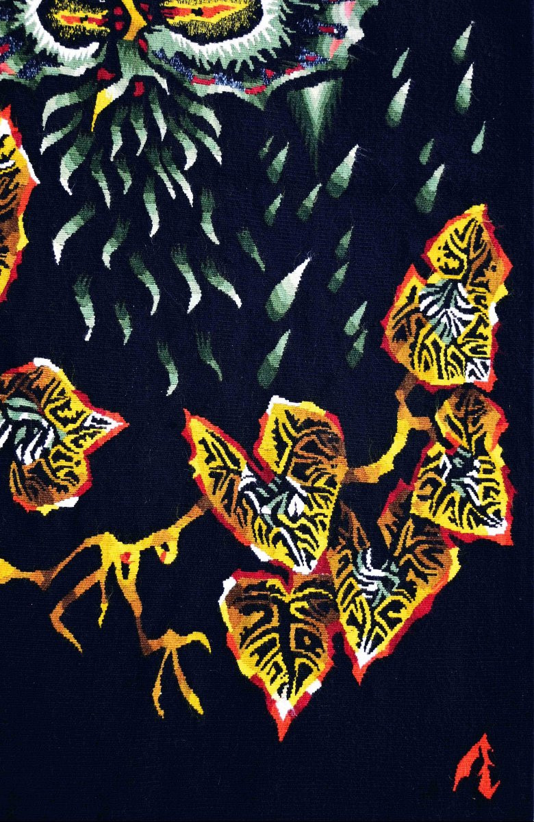 Aubusson Tapestry, Circa 1961 - Leaves And Rain, Jean Lurçat - W94 X H130 Cm - No. 1495-photo-3