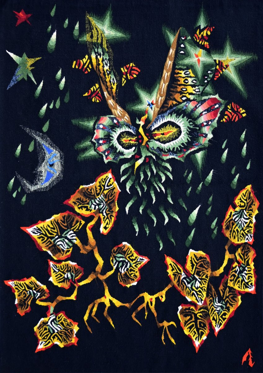 Aubusson Tapestry, Circa 1961 - Leaves And Rain, Jean Lurçat - W94 X H130 Cm - No. 1495-photo-6