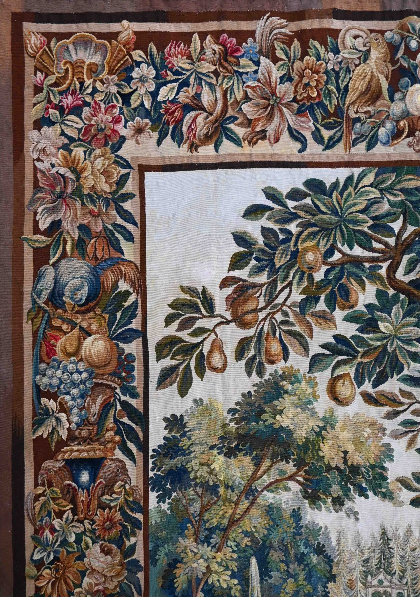 Tapestry "apollo In The Orangery Of Versailles" - Brussels Manufacture, 18th Century - No. 1480-photo-4