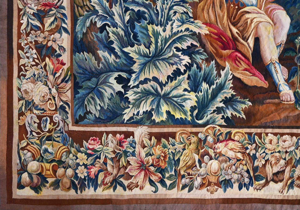 Tapestry "apollo In The Orangery Of Versailles" - Brussels Manufacture, 18th Century - No. 1480-photo-2