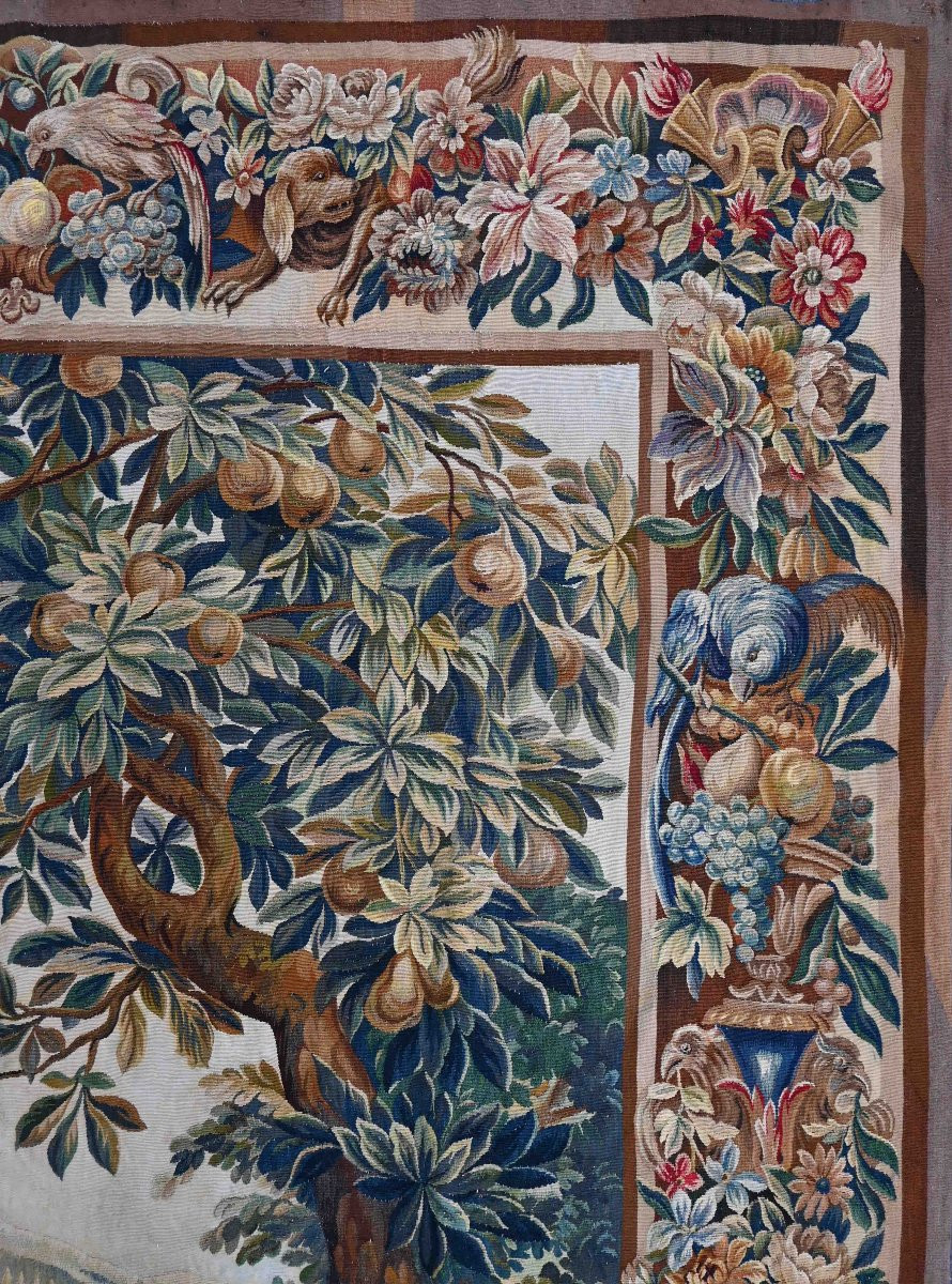 Tapestry "apollo In The Orangery Of Versailles" - Brussels Manufacture, 18th Century - No. 1480-photo-4