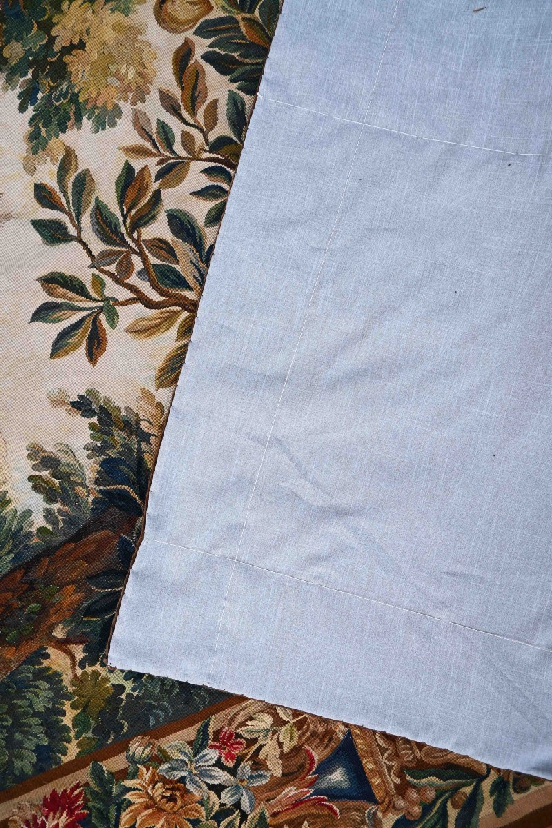 Tapestry "apollo In The Orangery Of Versailles" - Brussels Manufacture, 18th Century - No. 1480-photo-5