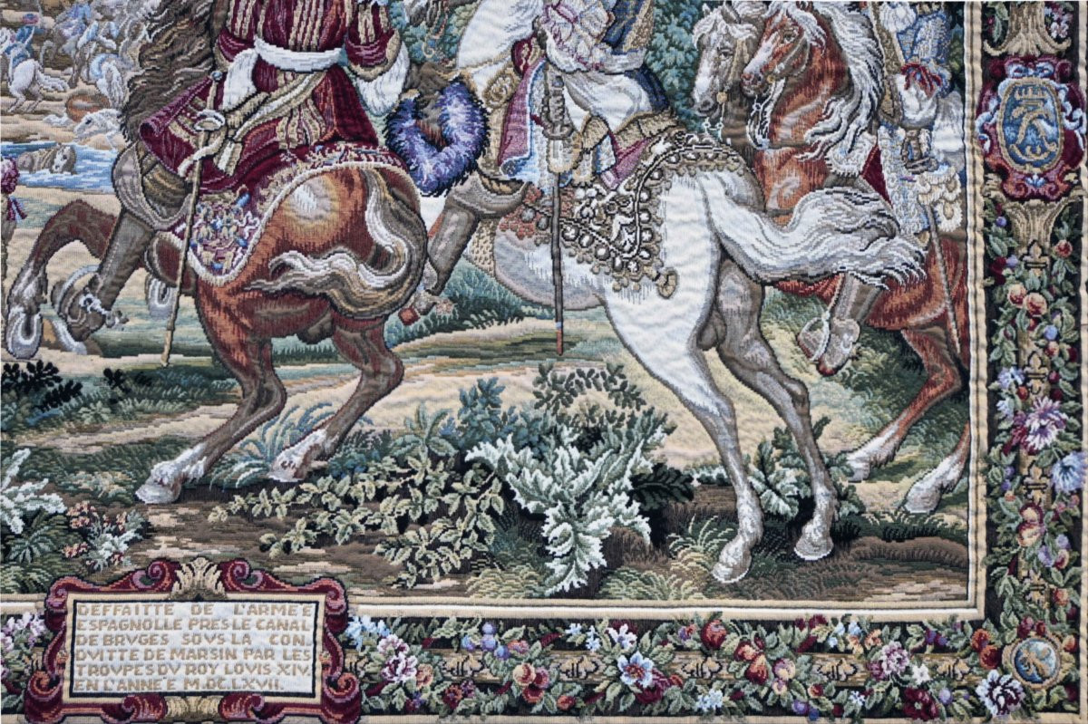 The Flemish Tapestry "the Sun King, Bruges Canal" – 150×100 Cm – No. 1648-photo-1