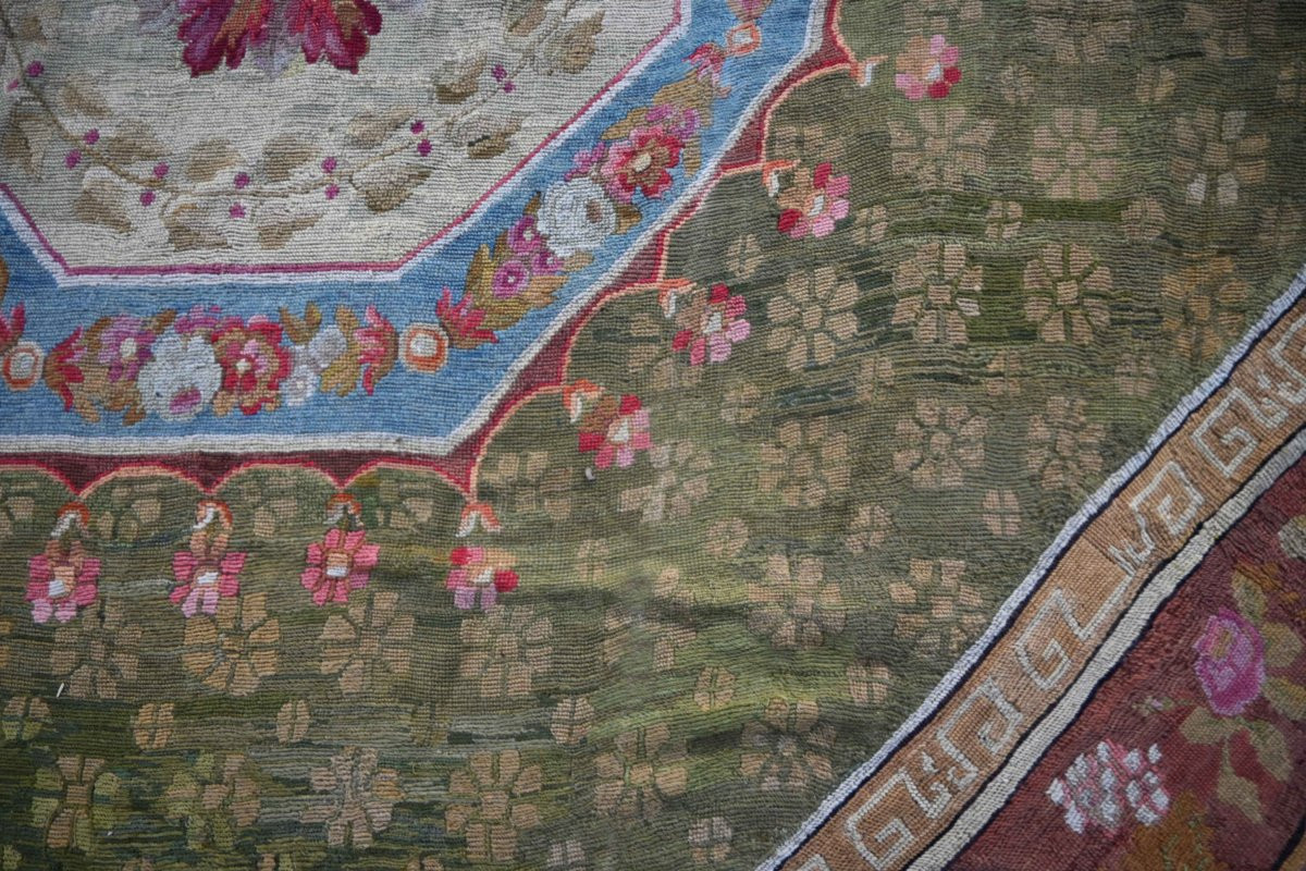 Tapis ancien d’époque Empire - Aubusson vers 1820 – 360 × 380 cm – N° 1644-photo-1