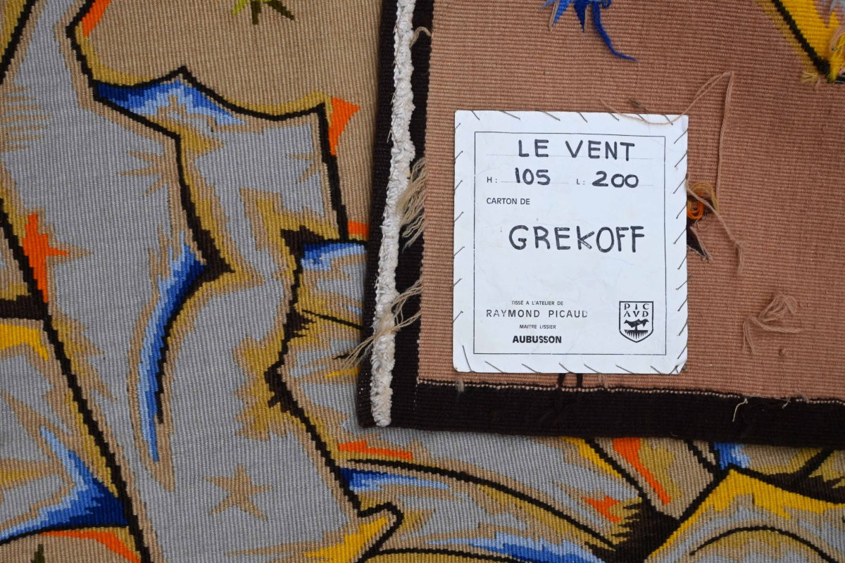 Tapisserie atelier PICAUD Aubusson du XXe siècle - « Le Vent », Élie Grekoff - N° 1655-photo-5