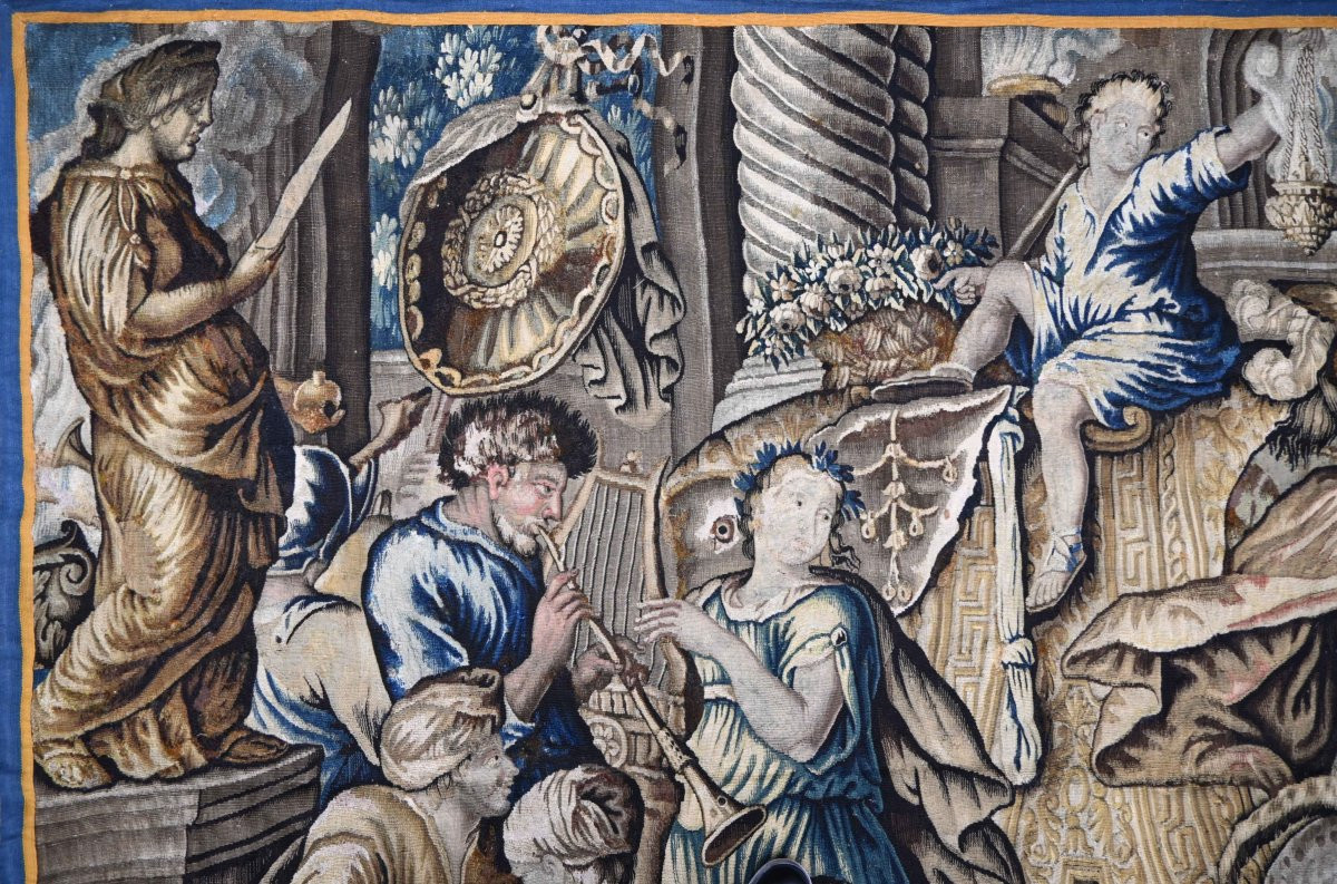 Tapisserie Aubusson XVIIème, L’Entrée d’Alexandre dans Babylone d’après Charles Le Brun -N 1610-photo-2