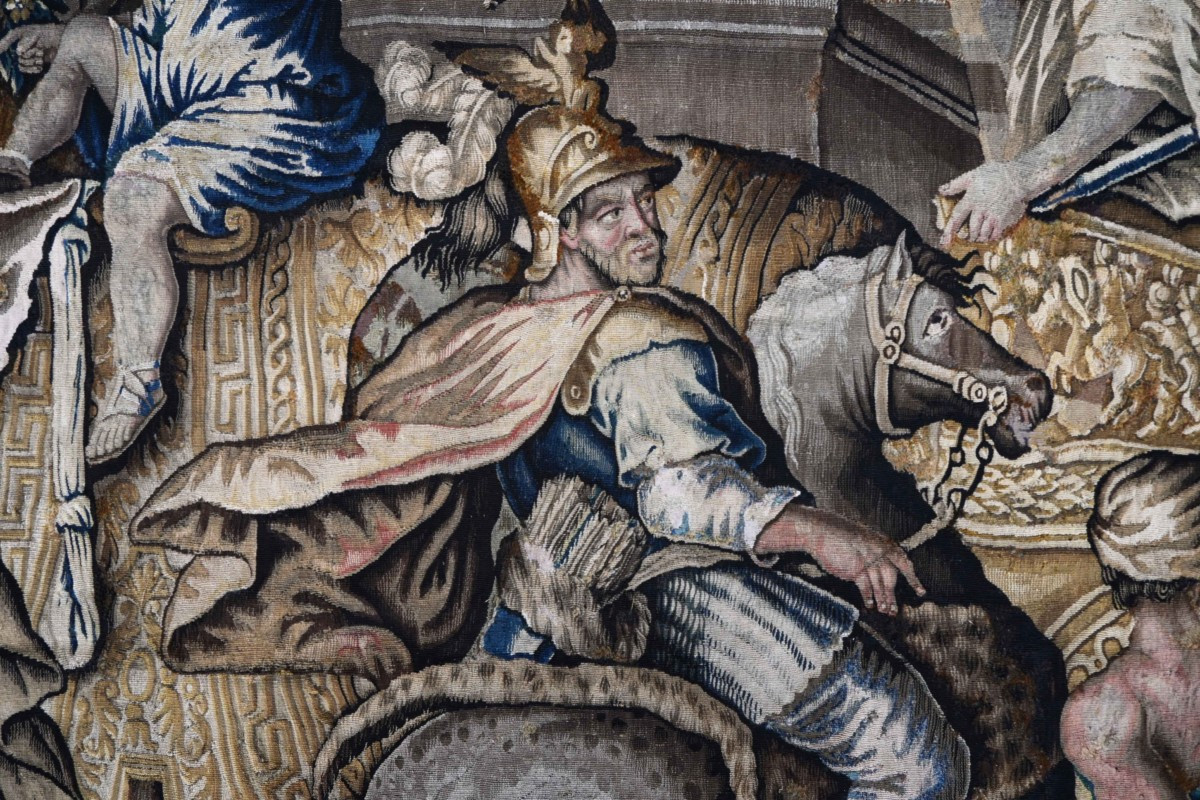 Tapisserie Aubusson XVIIème, L’Entrée d’Alexandre dans Babylone d’après Charles Le Brun -N 1610-photo-4