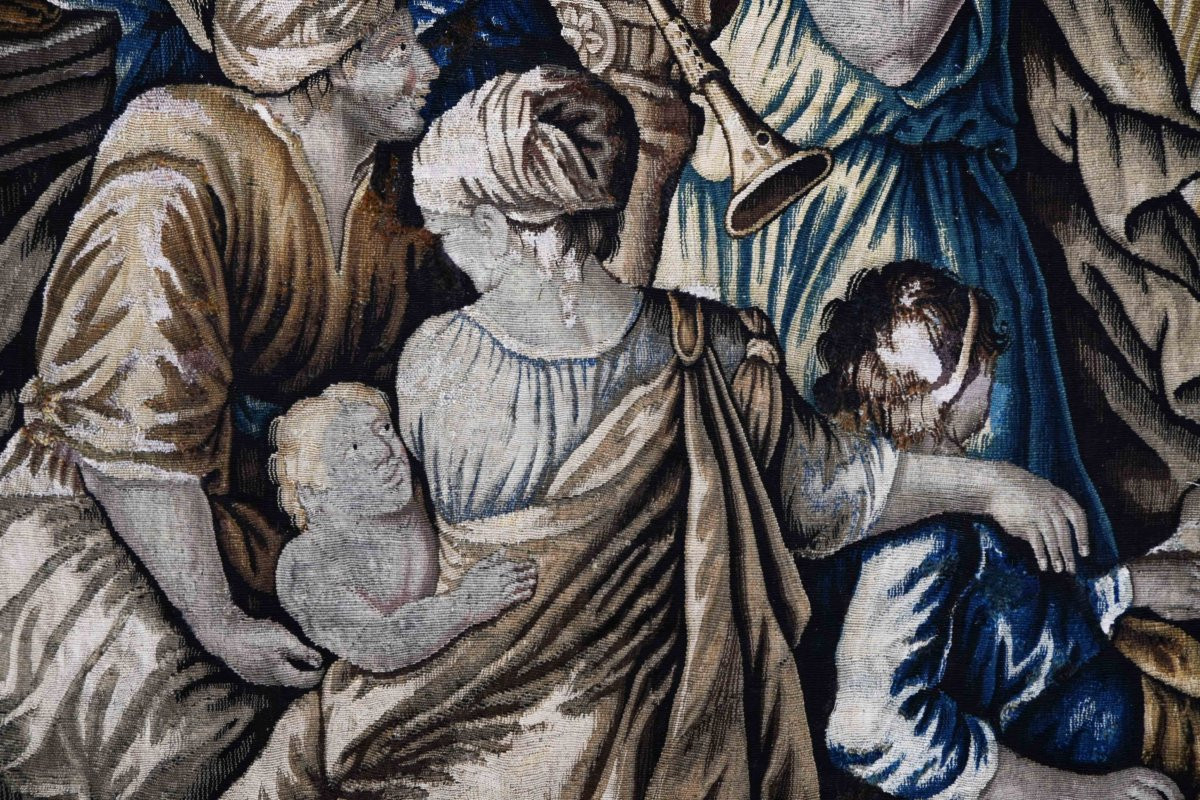 Tapisserie Aubusson XVIIème, L’Entrée d’Alexandre dans Babylone d’après Charles Le Brun -N 1610-photo-5