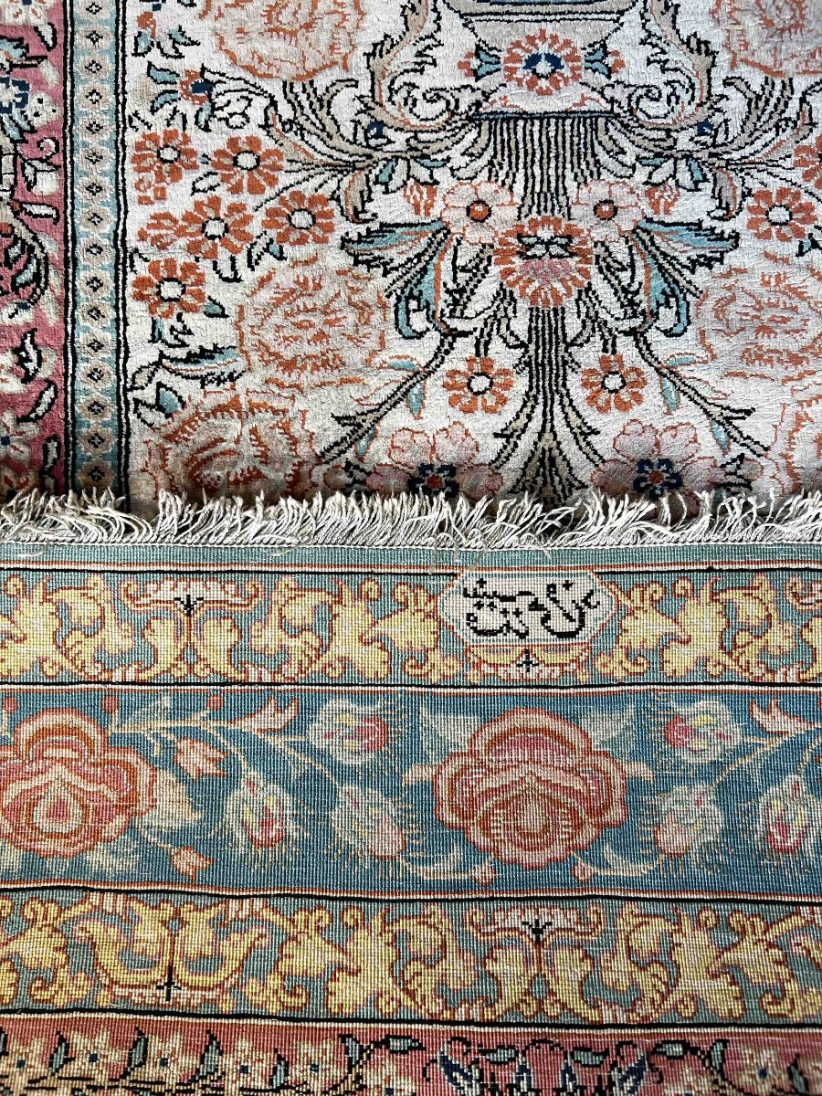 Tapis d’Orient Ghoum (Qom) – 100\% Soie – Fait Main – Iran – Pièce d’Exception - N° 1198-photo-6