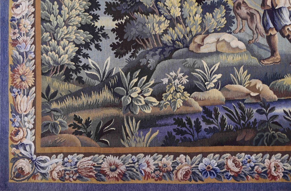 Tapisserie d'Aubusson Scène Pastorale - Le Retour des Bergers - Circa 1880 - N° 1415-photo-1