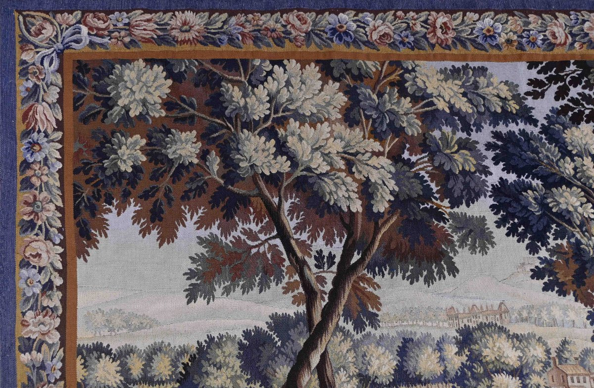 Tapisserie d'Aubusson Scène Pastorale - Le Retour des Bergers - Circa 1880 - N° 1415-photo-2