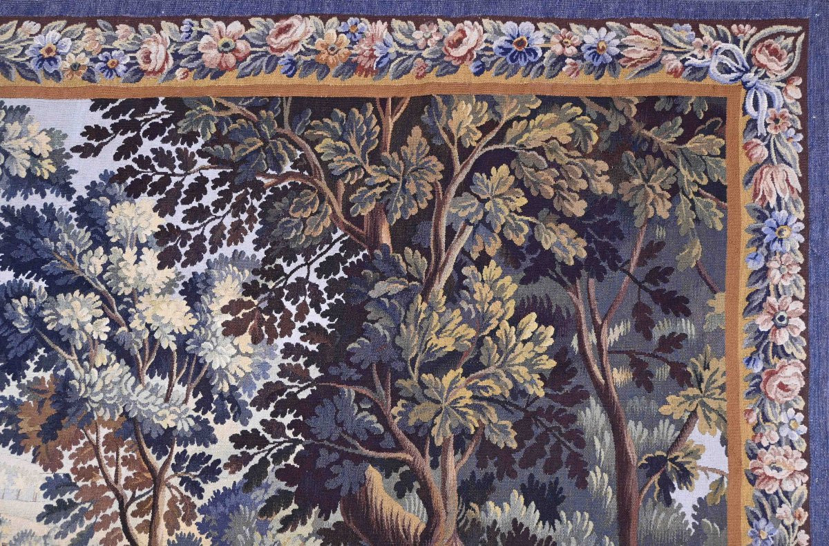 Tapisserie d'Aubusson Scène Pastorale - Le Retour des Bergers - Circa 1880 - N° 1415-photo-3