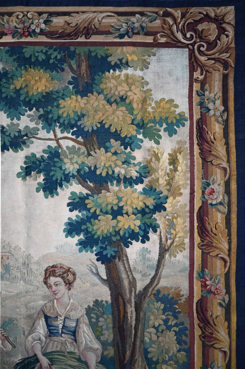 Belle Tapisserie de la Manufacture Aubusson XIXe sècle - Scene Champetre - N° 1669-photo-1
