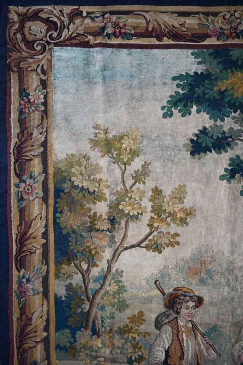 Belle Tapisserie de la Manufacture Aubusson XIXe sècle - Scene Champetre - N° 1669-photo-2