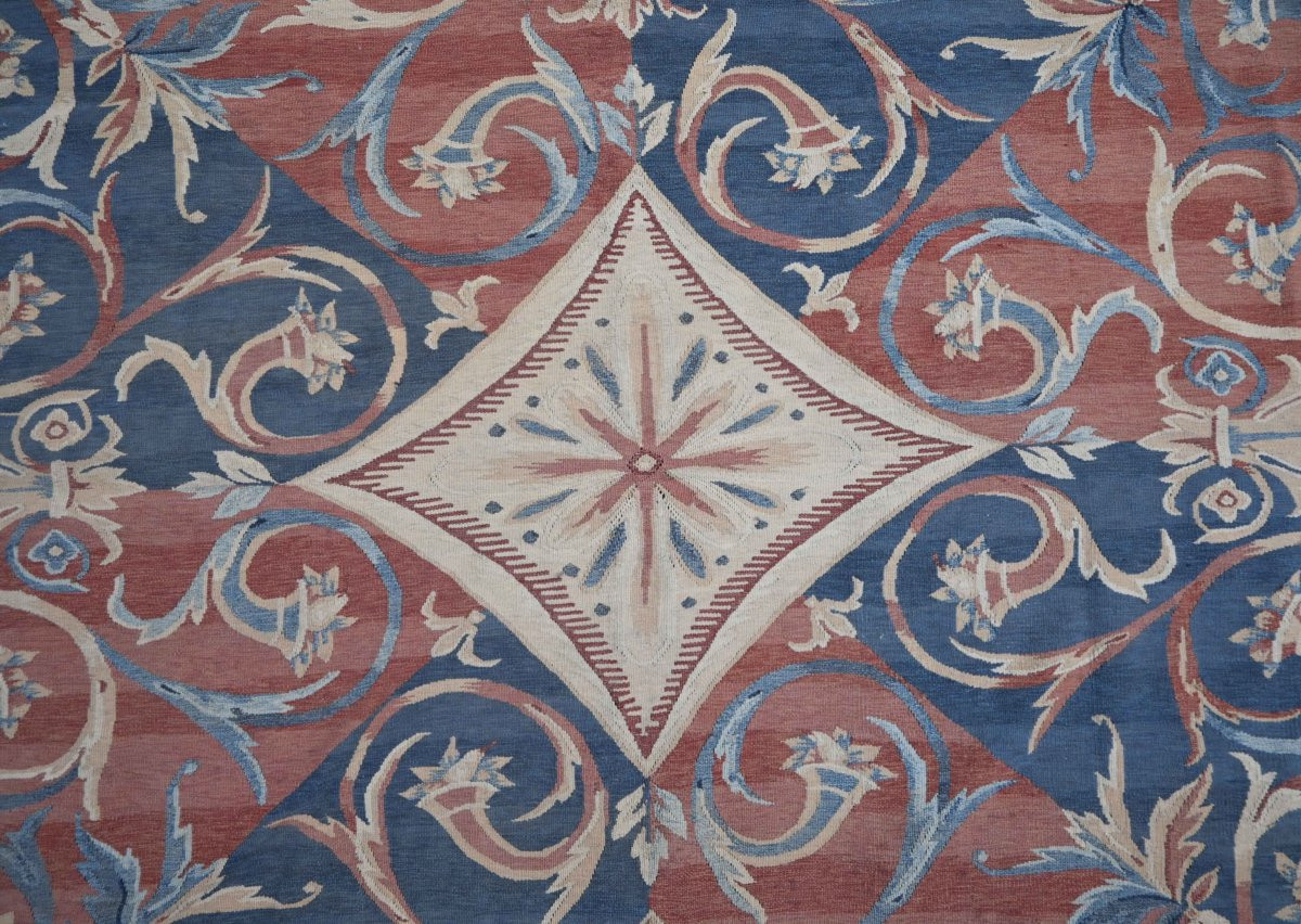 Rare Tapis signé de la Manufacture Aubusson, Style XVIIe siècle - 3.40x3.00 - N° 1671-photo-4