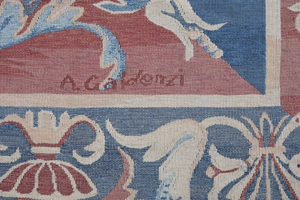 Rare Tapis signé de la Manufacture Aubusson, Style XVIIe siècle - 3.40x3.00 - N° 1671-photo-5