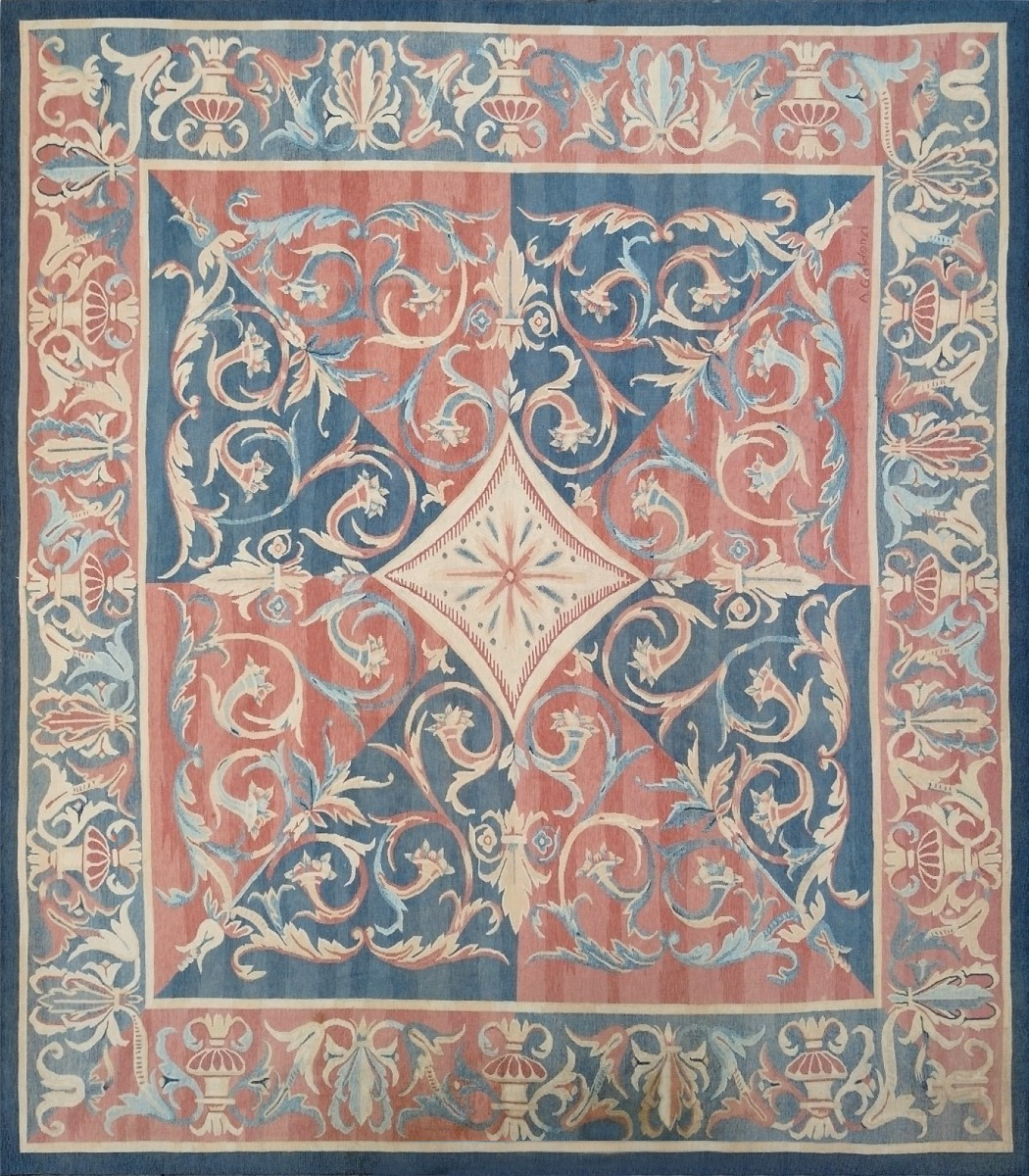 Rare Tapis signé de la Manufacture Aubusson, Style XVIIe siècle - 3.40x3.00 - N° 1671