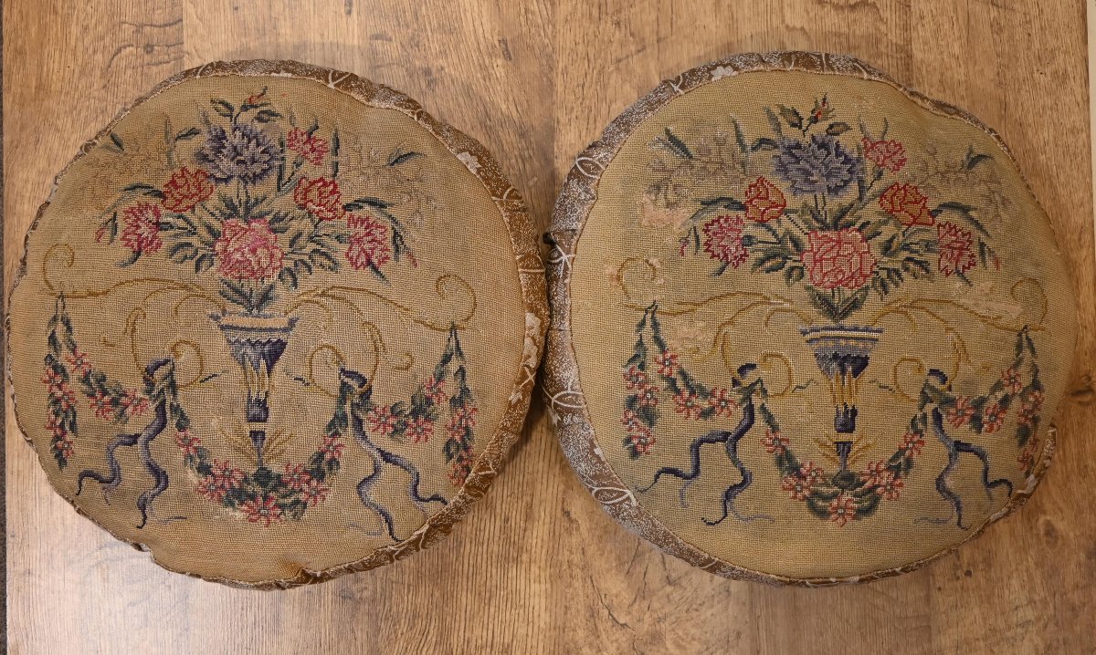 Coussin en tapisserie et Kilim ancien &ndash; fait &agrave; la main par atelier artisanal Galerie Lissier-photo-3
