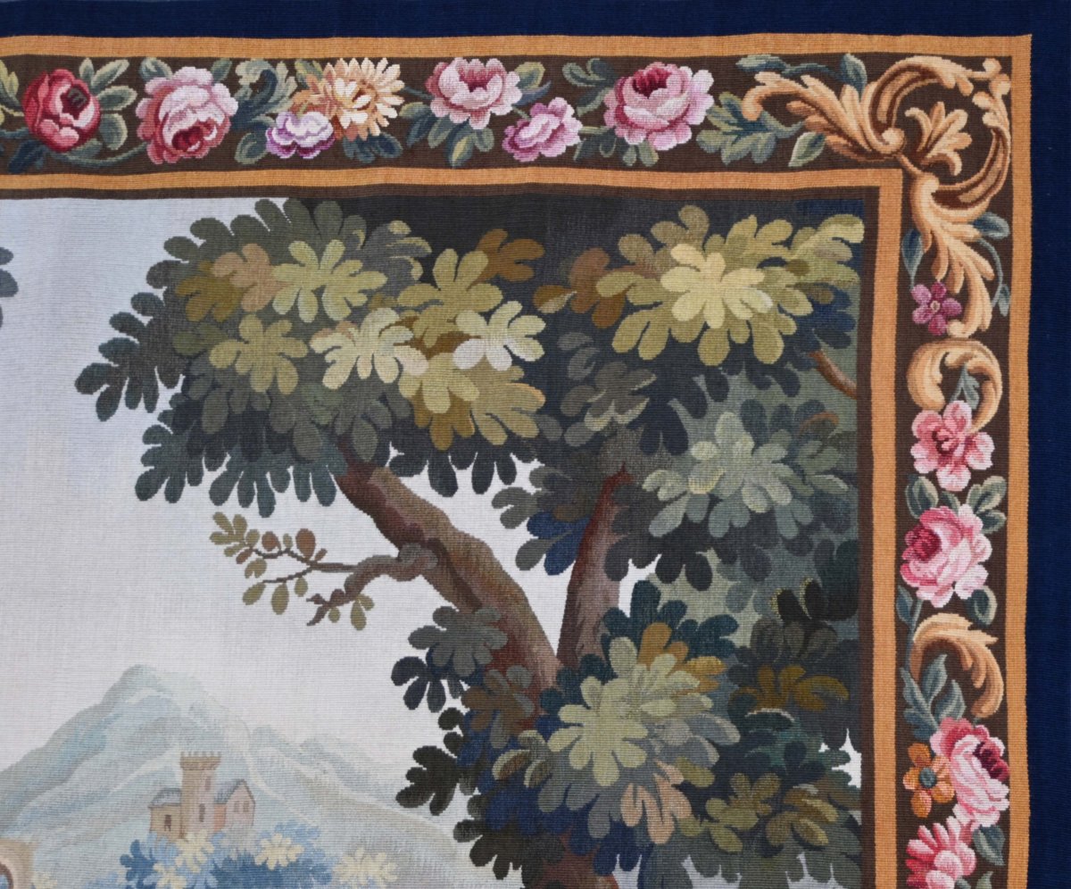 Tapisserie Verdure d’Aubusson XIXe siecle, représentant un paysage bucolique - N° 1675-photo-4