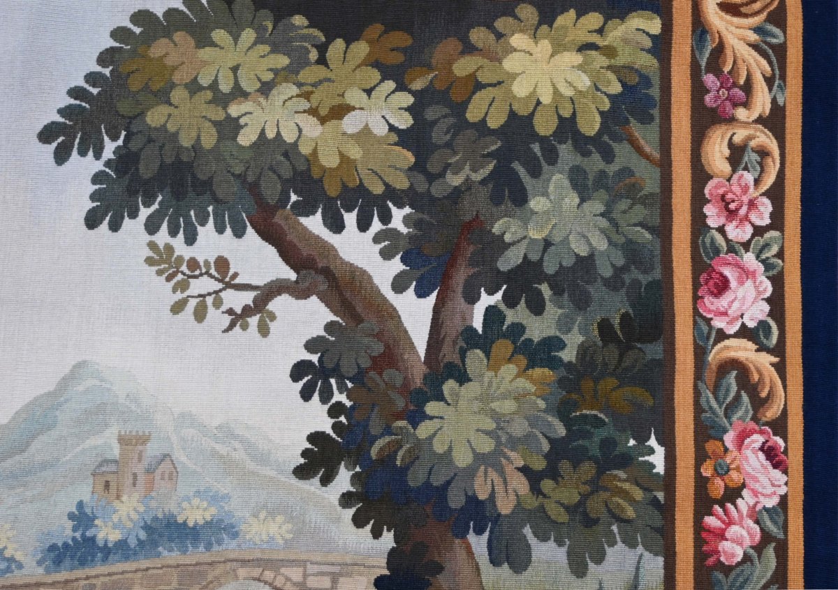 Tapisserie Verdure d’Aubusson XIXe siecle, représentant un paysage bucolique - N° 1675-photo-2
