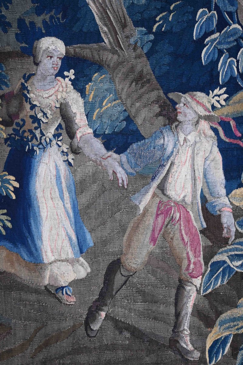 Tapisserie "Scène galante" de la Manufacture Royale d’Aubusson, XVIIIe siècle - N° 1676-photo-2