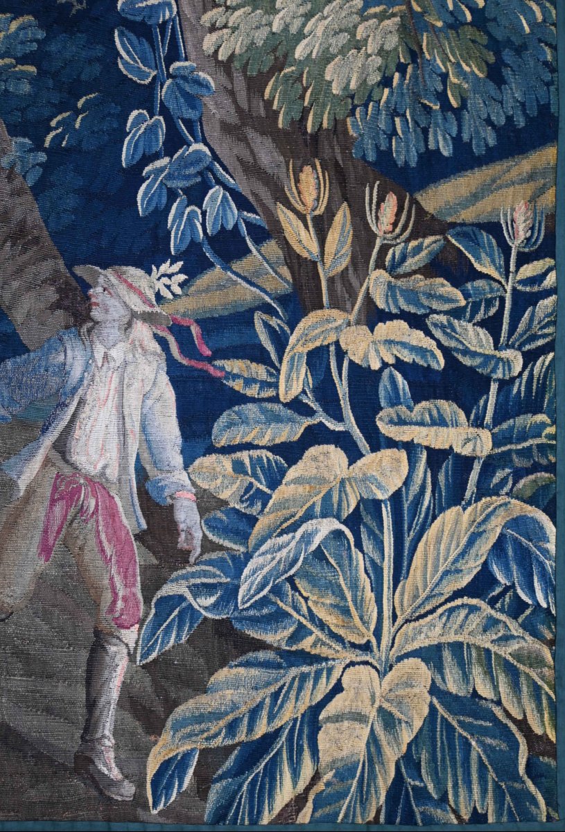 Tapisserie "Scène galante" de la Manufacture Royale d’Aubusson, XVIIIe siècle - N° 1676-photo-1