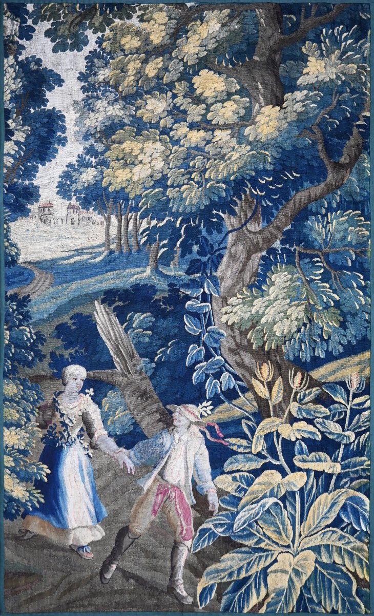 Tapisserie "Scène galante" de la Manufacture Royale d’Aubusson, XVIIIe siècle - N° 1676
