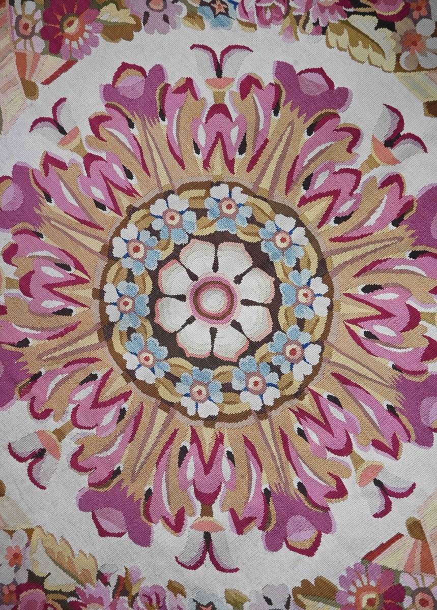 Carpet Manufacture Aubusson, Napoleon III Period - Diameter 200cm - N° 1673-photo-2