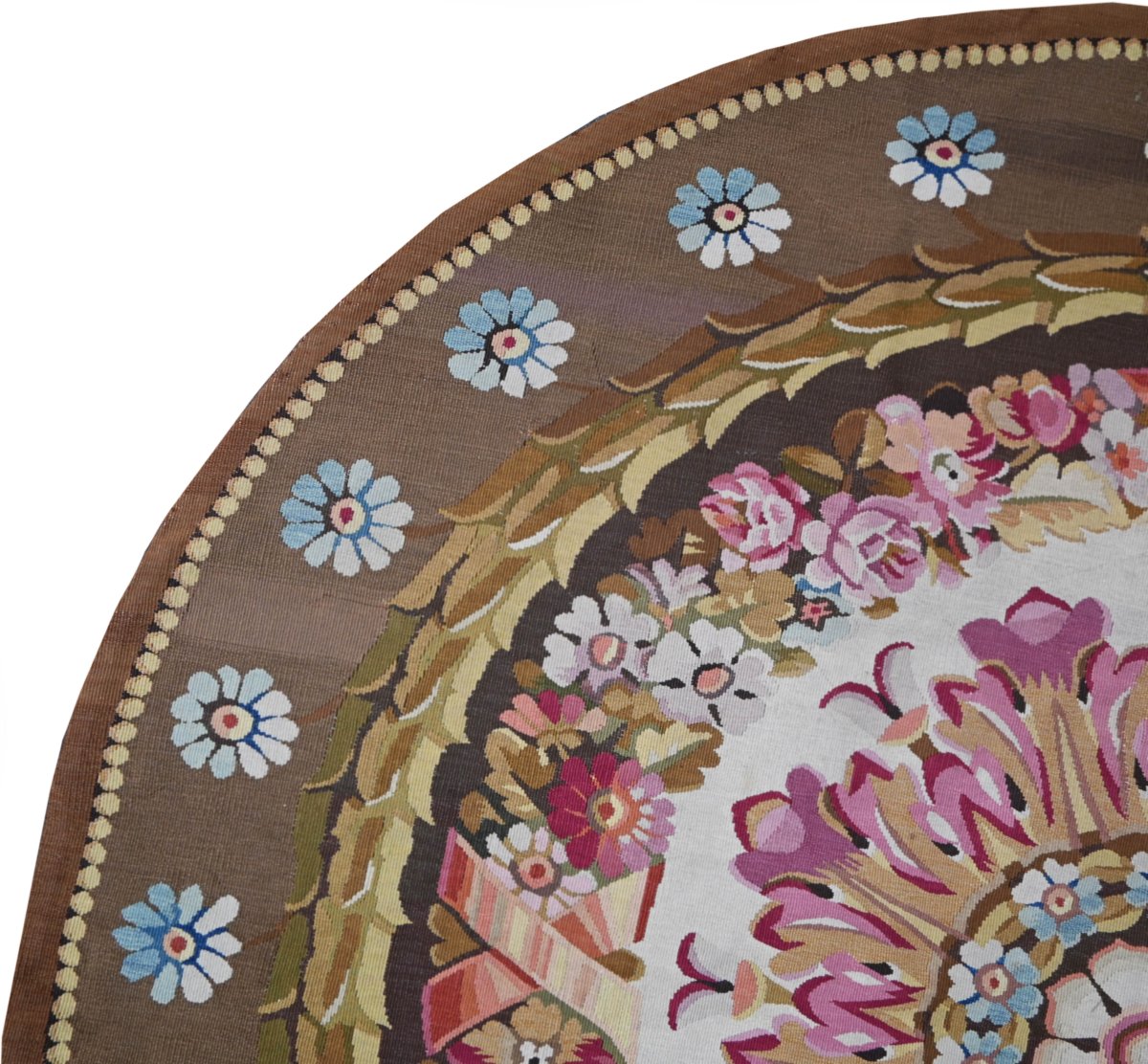 Carpet Manufacture Aubusson, Napoleon III Period - Diameter 200cm - N° 1673-photo-4