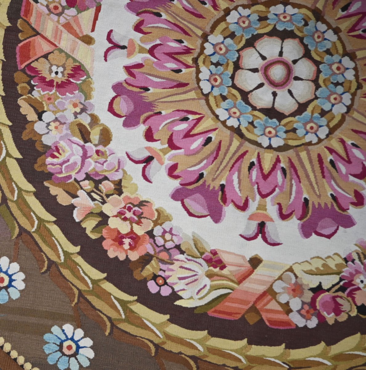 Carpet Manufacture Aubusson, Napoleon III Period - Diameter 200cm - N° 1673-photo-1