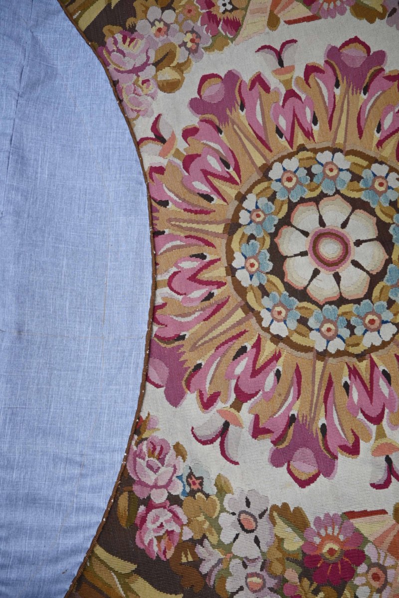 Carpet Manufacture Aubusson, Napoleon III Period - Diameter 200cm - N° 1673-photo-2