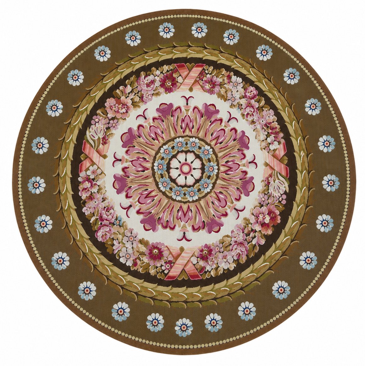 Carpet Manufacture Aubusson, Napoleon III Period - Diameter 200cm - N° 1673