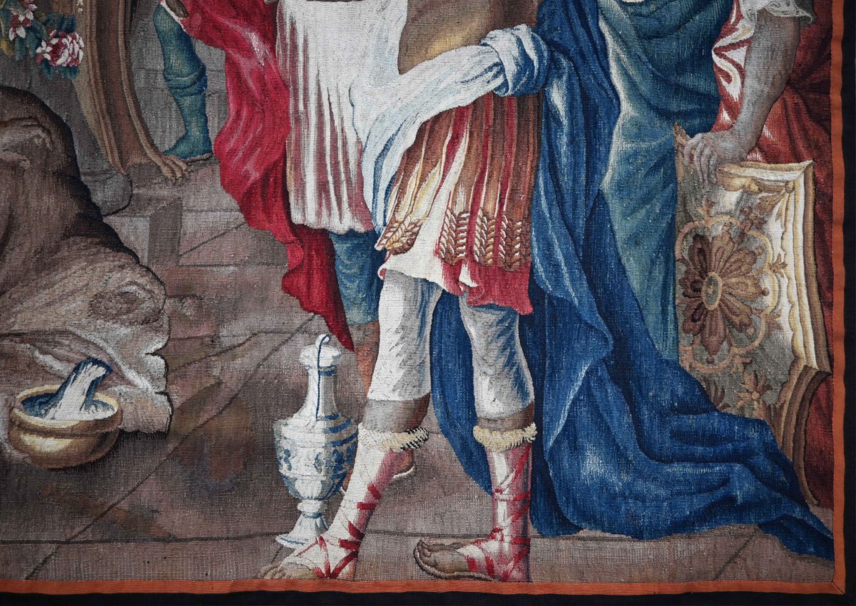 Tapisserie de la Manufacture Royale d'Aubusson XVIIIe siècle - Le Sacrifice à Jupiter - N° 1686-photo-4