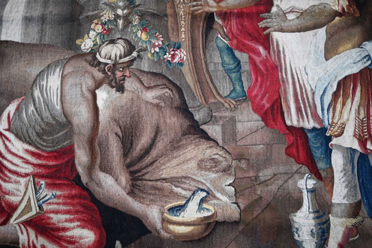 Tapisserie de la Manufacture Royale d'Aubusson XVIIIe siècle - Le Sacrifice à Jupiter - N° 1686-photo-2