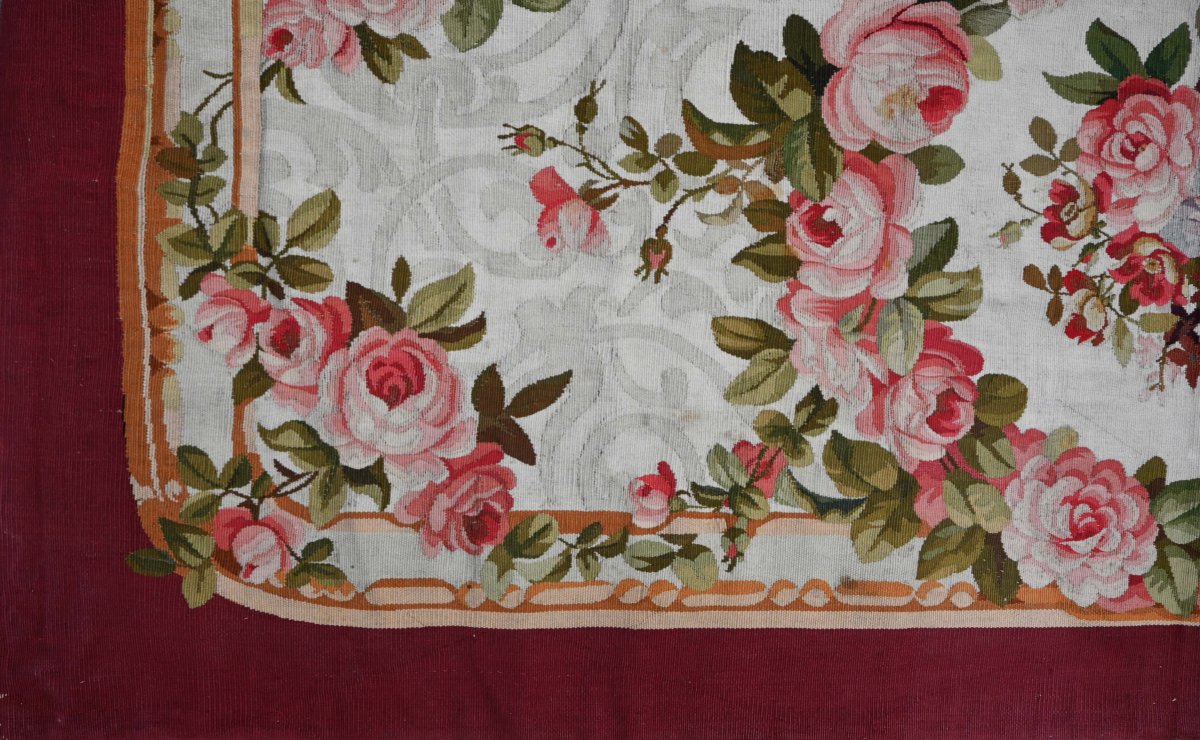 Office Rug From The Aubusson Manufactory – Napoleon III Period – 86x186 – Ref. No. 1682-photo-3