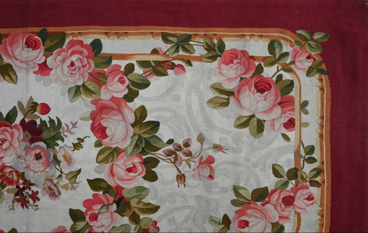 Office Rug From The Aubusson Manufactory – Napoleon III Period – 86x186 – Ref. No. 1682-photo-4