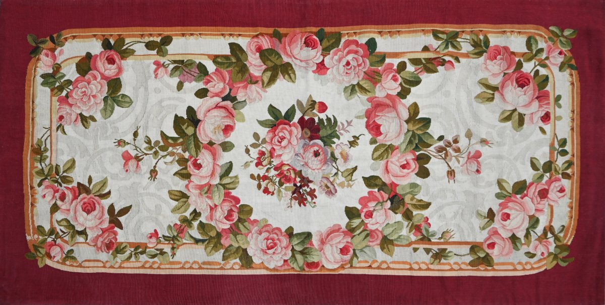 Office Rug From The Aubusson Manufactory – Napoleon III Period – 86x186 – Ref. No. 1682