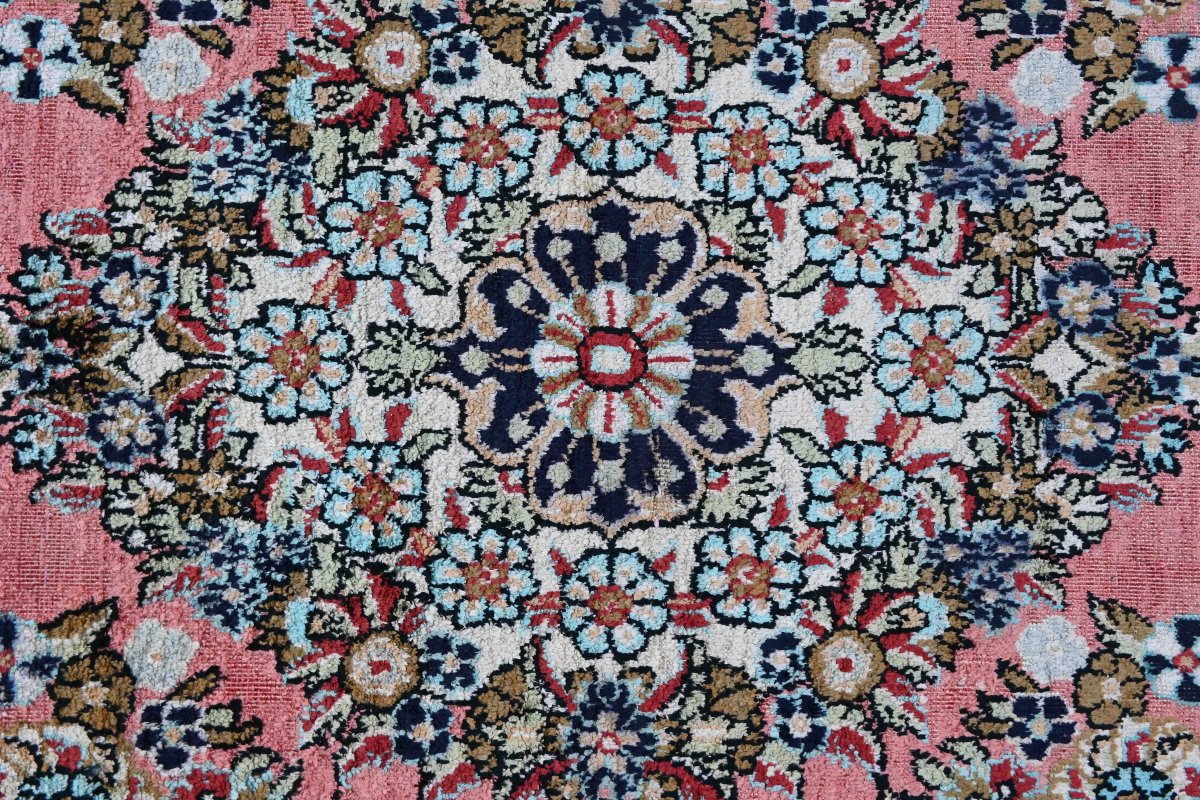 Tapis de Qom Vers 1980 - Entièrement en soie – Époque du Shah d'Iran - N° ref : 1668-photo-3