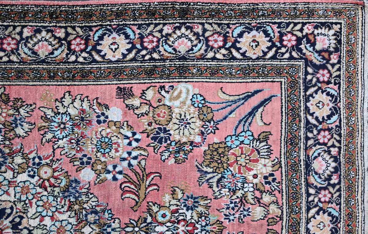 Tapis de Qom Vers 1980 - Entièrement en soie – Époque du Shah d'Iran - N° ref : 1668-photo-4