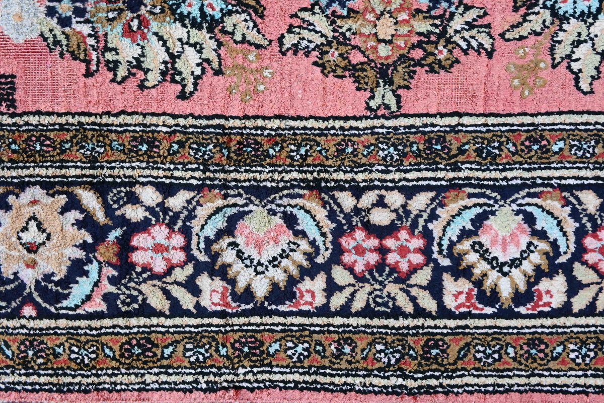Tapis de Qom Vers 1980 - Entièrement en soie – Époque du Shah d'Iran - N° ref : 1668-photo-2