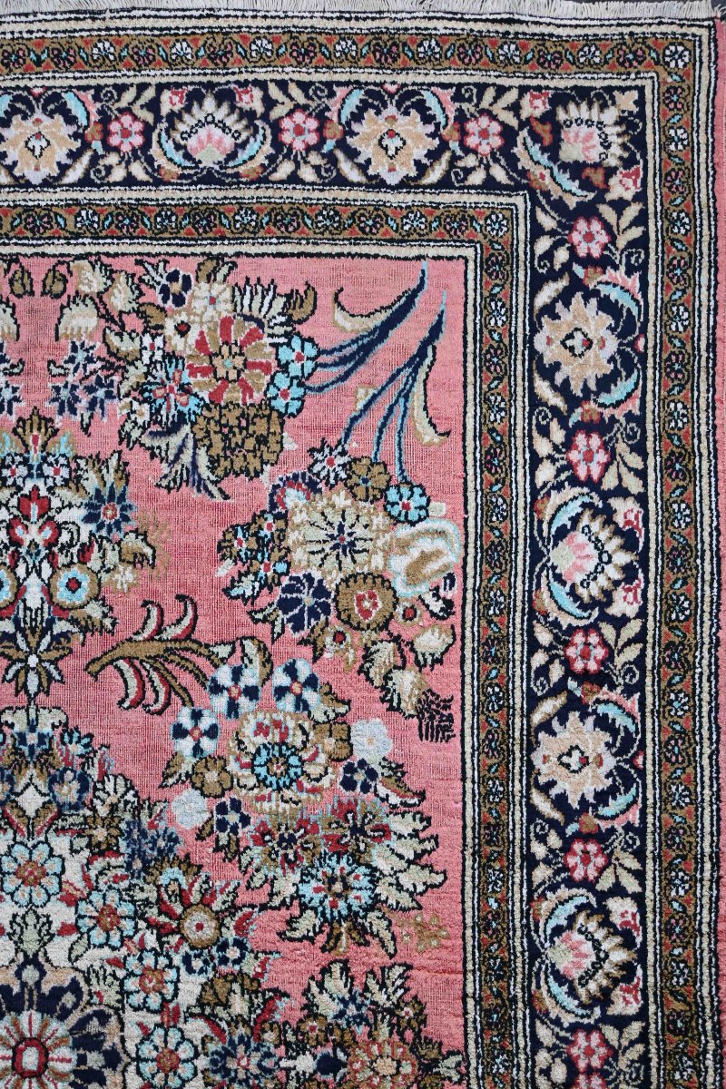 Tapis de Qom Vers 1980 - Entièrement en soie – Époque du Shah d'Iran - N° ref : 1668-photo-3