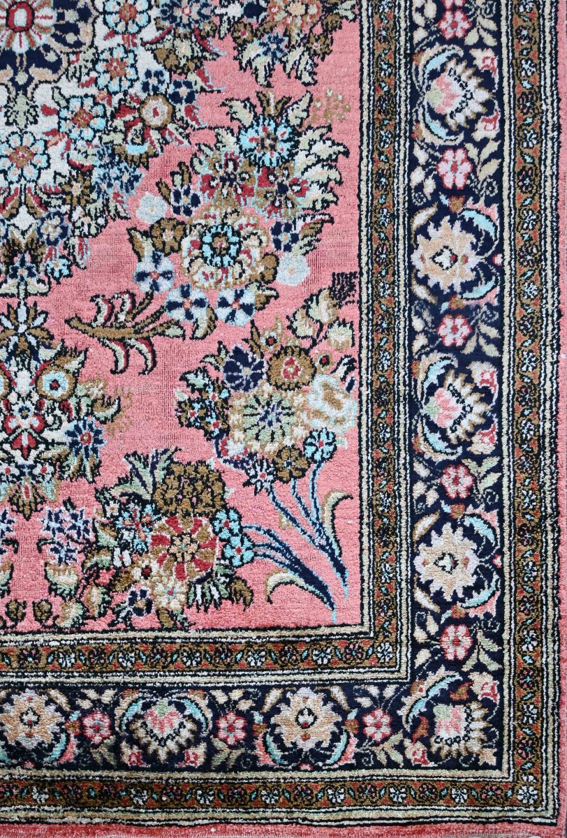 Tapis de Qom Vers 1980 - Entièrement en soie – Époque du Shah d'Iran - N° ref : 1668-photo-4