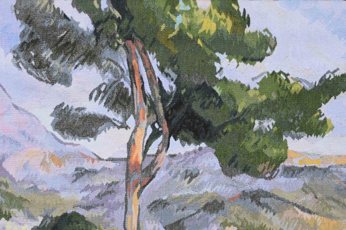 20th-century Aubusson Tapestry - Mount Sainte-victoire, Paul Cézanne – No. 1665-photo-3